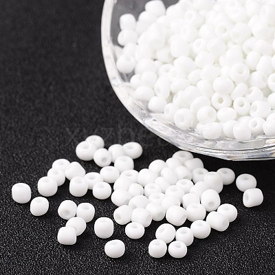 6/0 Opaque Colours Round Glass Seed Beads X-SEED-A010-4mm-41-1