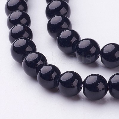 Natural Mashan Jade Round Beads Strands X-G-D263-8mm-XS32-1