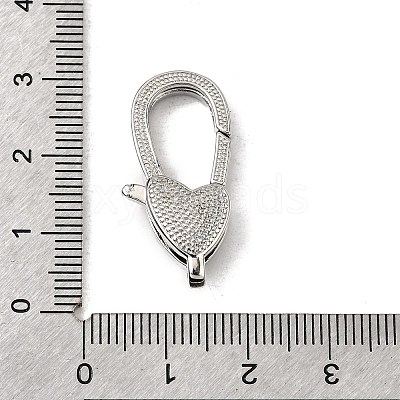 Brass Clear Cubic Zirconia Lobster Claw Clasps KK-Z078-46B-P-1