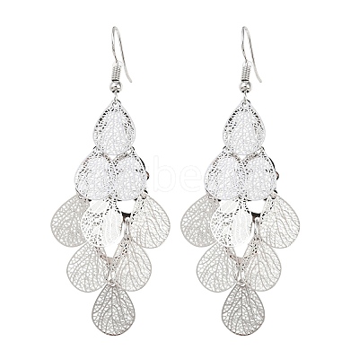 Brass Dangle Earrings EJEW-B157-02E-P-1