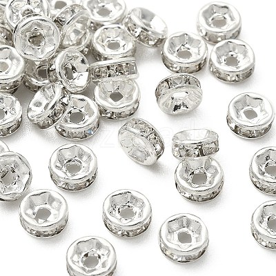 Brass Rhinestone Spacer Beads RB-YW0001-04C-01S-1