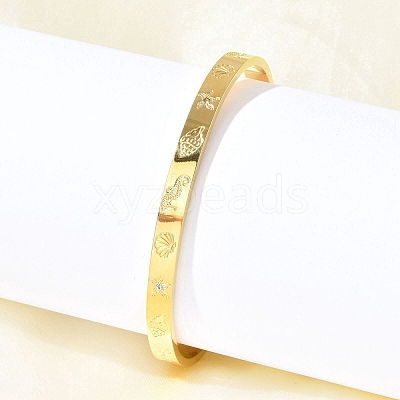 304 Stainless Steel Cuff Bangles BJEW-P348-02E-G-1