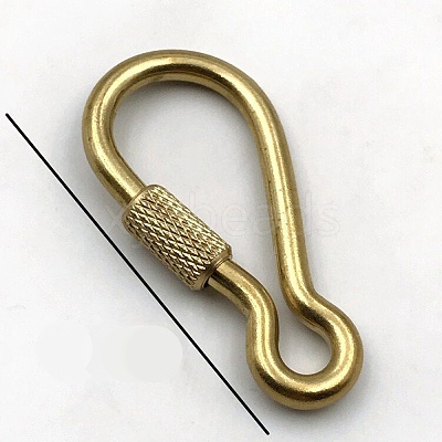 Brass Screw Carabiner Lock Charms KK-TAC0005-01G-1