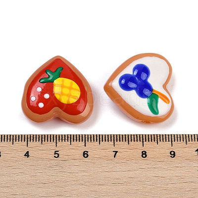 Handmade Heart Lampwork Beads Strands LAMP-P069-04A-07-1