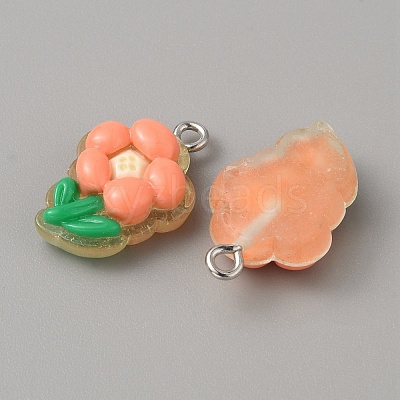 Translucent Resin Pendants RESI-TAC0019-08I-1