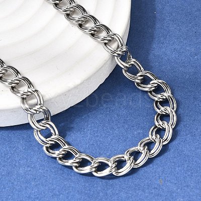 7MM 201 Stainless Steel Double Link Chains Necklaces for Unisex NJEW-K302-21P-1