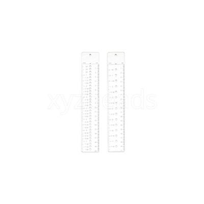 2Pcs 2 Styles Acrylic Rulers AJEW-WH0270-327-1
