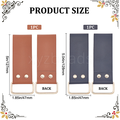 2Pcs 2 Style Leather Tape Measure Clip for Belt AJEW-GF0007-76-1