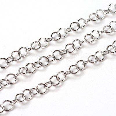 Tarnish Resistant 304 Stainless Steel Rolo Chains CHS-E016-02B-P-1