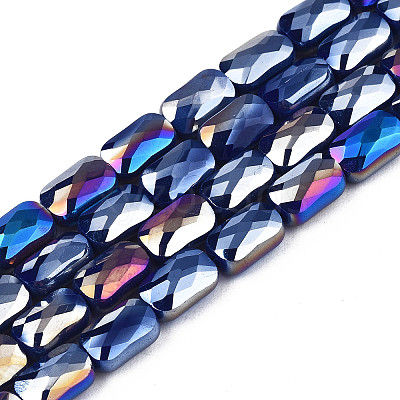 Electroplate Opaque Solid Color Glass Beads Strands X-EGLA-N002-25-B01-1