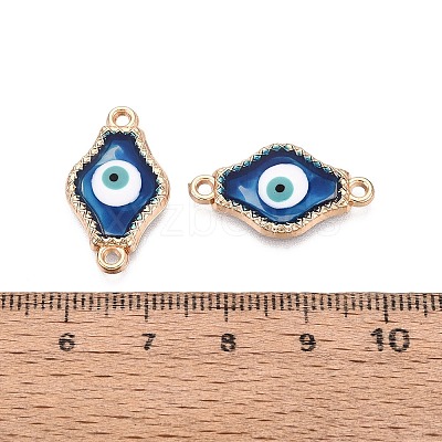 Alloy Enamel Blue Evil Eye Links Connector Charms with Resin ENAM-N071-03D-G-1