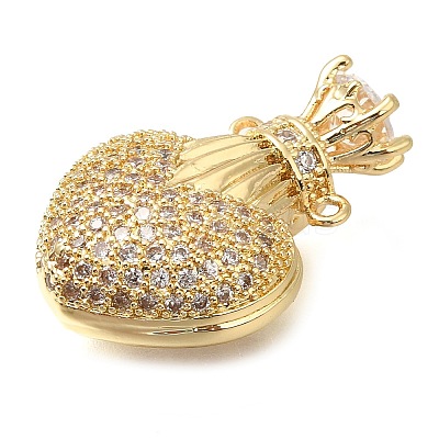 Brass Micro Pave Cubic Zirconia Pendants KK-S049-08G-1
