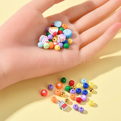 470Pcs Opaque Acrylic Beads MACR-YW0001-94-1