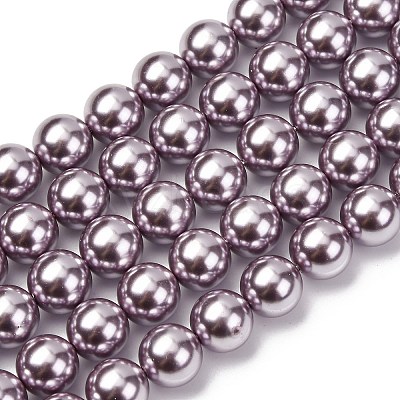 Electroplated Shell Pearl Beads Strands BSHE-G041-10mm-02-1