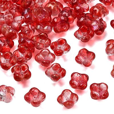 Electroplate Transparent Glass Beads GLAA-A045-03L-1