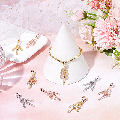18Pcs 3 Colors Rack Plating Alloy European Dangle Charms FIND-DC0001-25-1