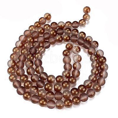 Frosted Transparent Glass Bead Strands X1-GLAA-P065-8mm-13-1