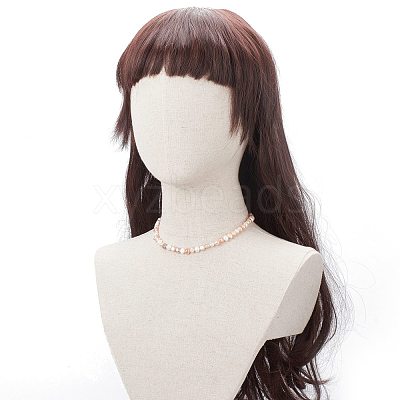 Vintage Natural Pearl Beaded Necklace for Women NJEW-JN03787-01-1