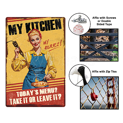 Vintage Metal Tin Sign AJEW-WH0436-128-1