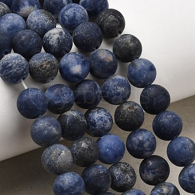 Natural Sodalite Beads Strands X-G-Q462-8mm-07-1