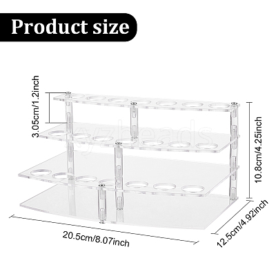 3-Tier 21-Hole Acrylic Lipstick Display Stands ODIS-WH0002-51-1
