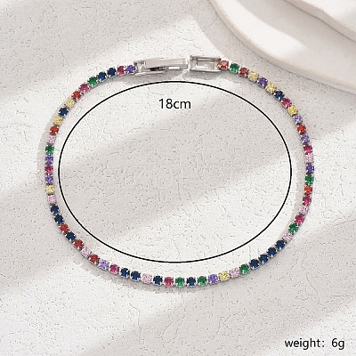 Minimalist Brass Pave Cubic Zirconia Tennis Bracelets for Women YE4484-2-1