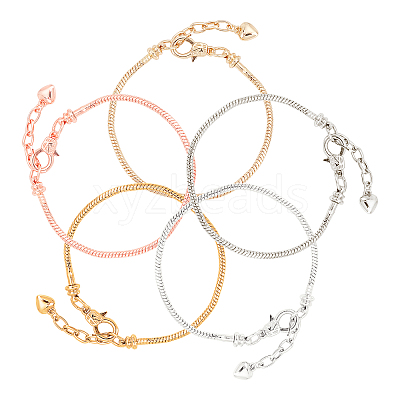 10Pcs 5 Colors Brass European Style Bracelet Making MAK-SC0001-10-1