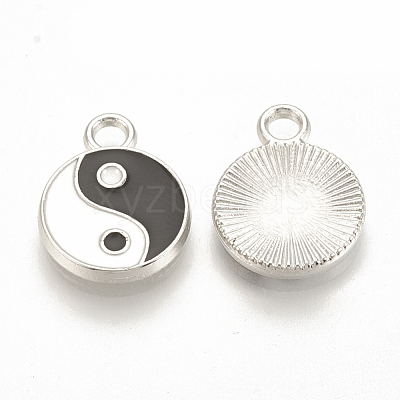 Feng Shui Alloy Enamel Pendants X-ENAM-S115-035B-1