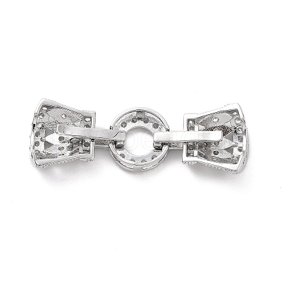 Eco-Friendly Rack Plating Brass Micro Pave Clear Cubic Zirconia Watch Band Clasps ZIRC-F843-28P-1