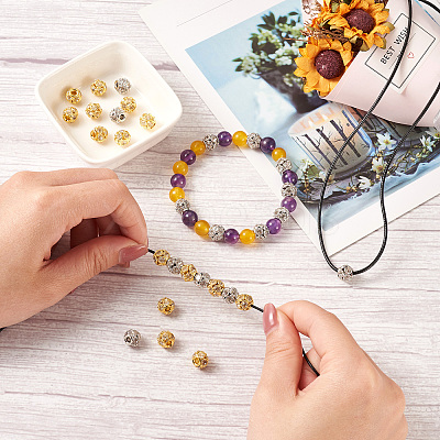 30 Pcs 2 Colors Brass Beads RB-CD0001-02-1