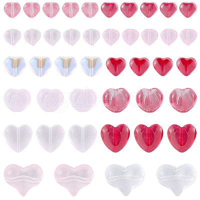 100Pcs 5 Styles Transparent Glass Beads GLAA-SC0003-14-1