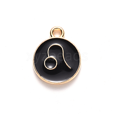 Alloy Enamel Pendants X-ENAM-S124-01B-08G-1