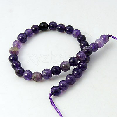 Natural Amethyst Beads Strands G-G099-14mm-1-1