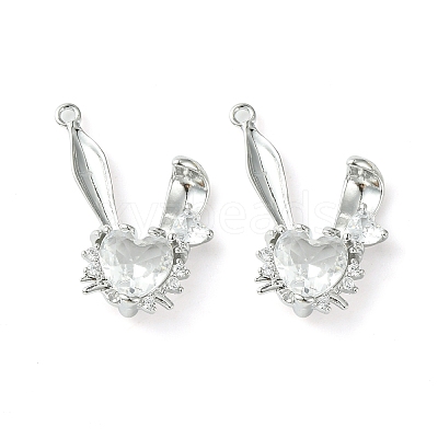 Brass Micro Pave Cubic Zirconia Pendants KK-L208-05P-01-1