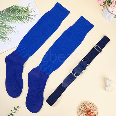 1 Pair Polycotton Solid Color Football Socks AJEW-CL0001-33C-1