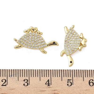 Brass Micro Pave Cubic Zirconia Pendants KK-P325-36G-1