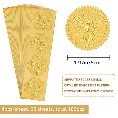 Self Adhesive Gold Foil Embossed Stickers DIY-WH0211-197-1