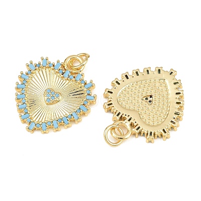 Brass Micro Pave Cubic Zirconia Pendants KK-L275-71B-G-1