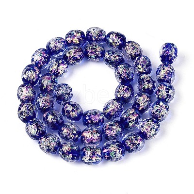 Handmade Foil Glass Beads Strands FOIL-N033-03A-1