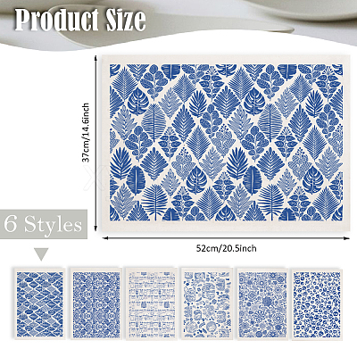 6Pcs 6 Styles Paper Ceramic Decals DIY-SD0002-07C-1