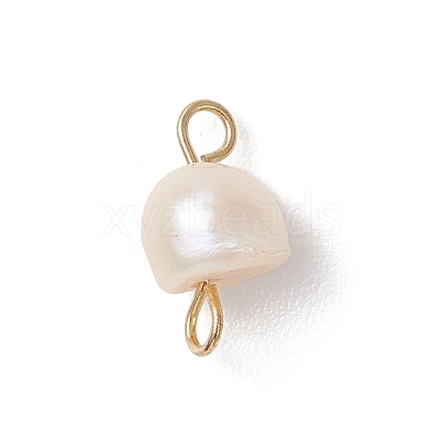 6Pcs 2 Colors Natural Freshwater Pearl Potato Connector Charms with 304 Stainless Steel Double Loops PALLOY-JF04947-1