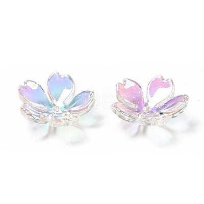 Transparent Acrylic Flower Bead Caps MACR-C009-13-1