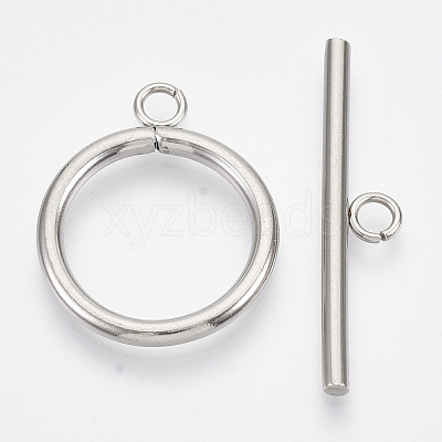 Non-Tarnish 304 Stainless Steel Toggle Clasps STAS-N087-05-1