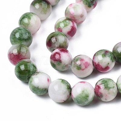 Natural Dyed Persian Jade Gemstone Bead Strands X-G-R271-8mm-XP06-1