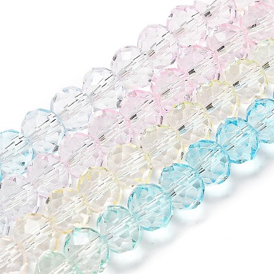 Transparent Painted Glass Beads Strands LS-DGLA-A034-T6mm-A21-1