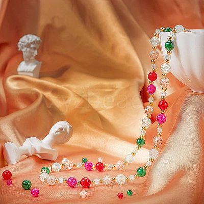 750Pcs Spray Painted Crackle Glass Beads Strands CCG-CA0001-01-1