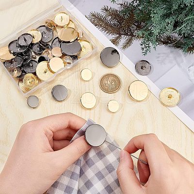 48pcs 6 Style Alloy Shank Buttons DIY-CA0004-59-1
