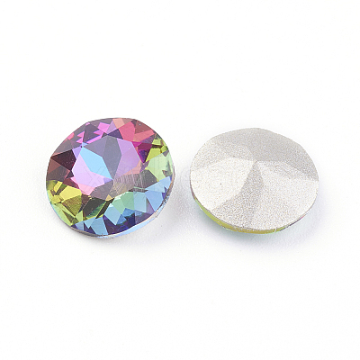 Pointed Back & Back Plated Glass Rhinestone Cabochons LS-RGLA-J012-10mm-001VO-1