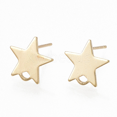 Brass Stud Earring Findings KK-S348-352-1
