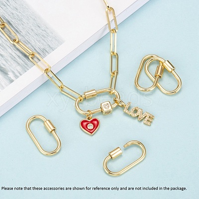 Brass Screw Carabiner Lock Charms X-KK-T047-07G-1